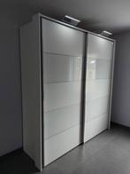 Glanzend/mat wit gelakte kledingkast, Huis en Inrichting, Kasten | Kleerkasten, Ophalen, Overige materialen, Gebruikt, 200 cm of meer