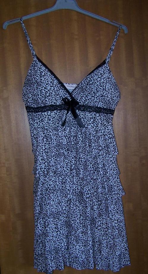 Superbe Robe d’été - blanc-noir - M – Giorgia, Kleding | Dames, Jurken, Zo goed als nieuw, Maat 38/40 (M), Wit, Boven de knie