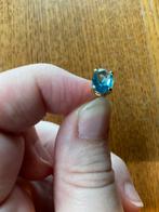 Oorringen met blauwe steentje, Verzenden, Zo goed als nieuw