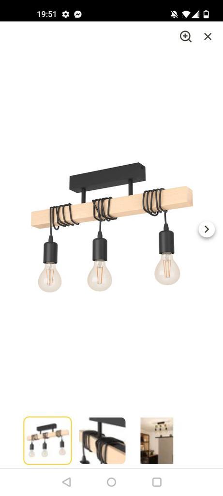 EGLO plafondlamp, Huis en Inrichting, Lampen | Plafondlampen, Hout, Metaal, Ophalen