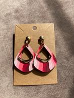 Handbeschilderde Oorbellen Pink Wave💕, Handtassen en Accessoires, Oorbellen, Overige materialen, Nieuw, Ophalen of Verzenden