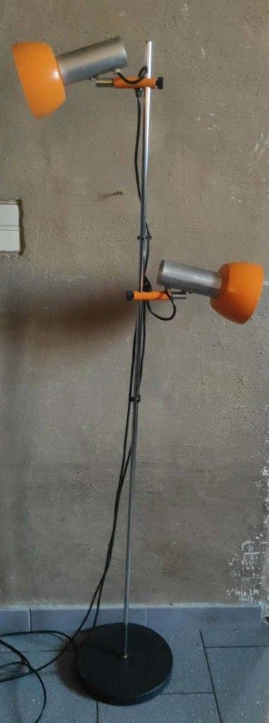 Lampadaire "Space Age" Double Eyeball - SIS LICHT - Type 872, Maison & Meubles, Lampes | Lampadaires, Utilisé, 150 à 200 cm, Métal