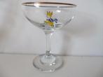 Vintage Babycham-6 champagneglazen-hertenlogo& gouden rand, Ophalen of Verzenden, Zo goed als nieuw, Overige typen