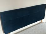 Tête de lit en velours marine, Comme neuf, Enlèvement, Deux personnes, 160 cm