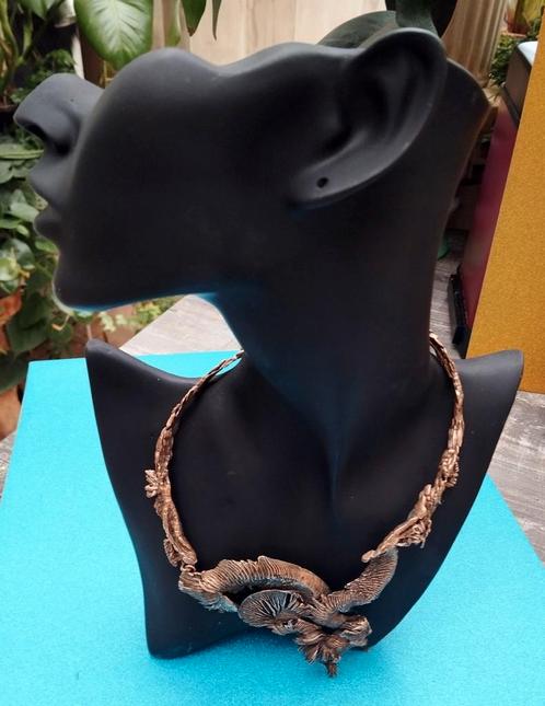 Authentieke, bronzen Art Nouveau ketting ca 1910, Handtassen en Accessoires, Kettingen, Zo goed als nieuw, Ophalen of Verzenden