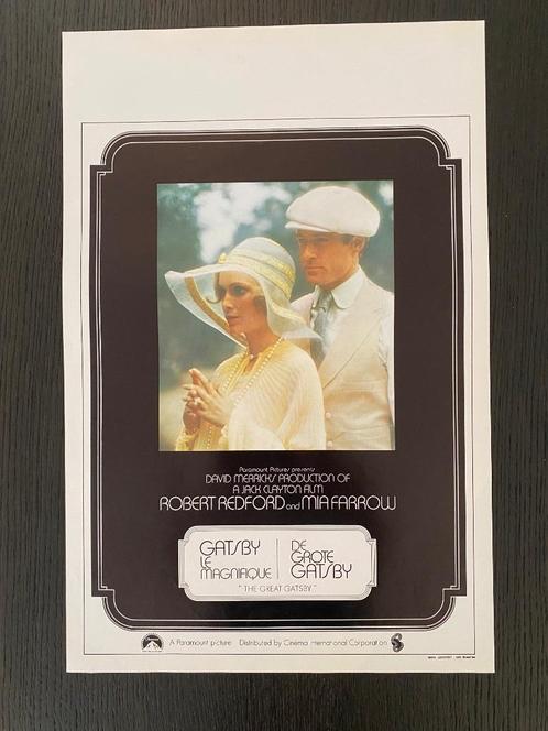 Filmaffiche THE GREAT GATSBY Robert Redford,Mia Farrow, Verzamelen, Film en Tv, Zo goed als nieuw, Film, Poster, Ophalen of Verzenden