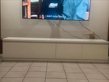Meuble TV blanc brillant, Enlèvement, Comme neuf