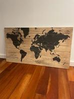 Wanddecoratie in hout - wereldkaart, Gebruikt, Ophalen