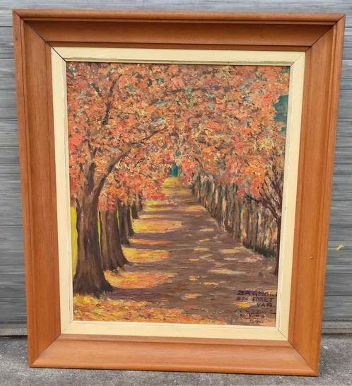 Huile sur panneau sous bois signe René nicodenne, Antiek en Kunst, Kunst | Schilderijen | Klassiek, Ophalen of Verzenden