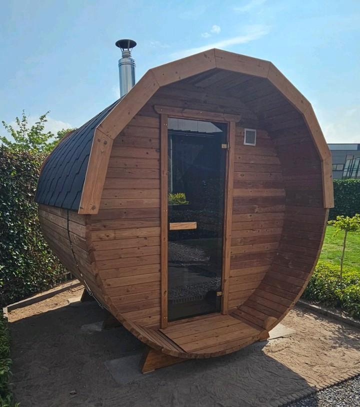 2,5M Barrel Sauna Gratis Levering en Plaatsing, Sport en Fitness, Sauna, Nieuw, Ophalen of Verzenden