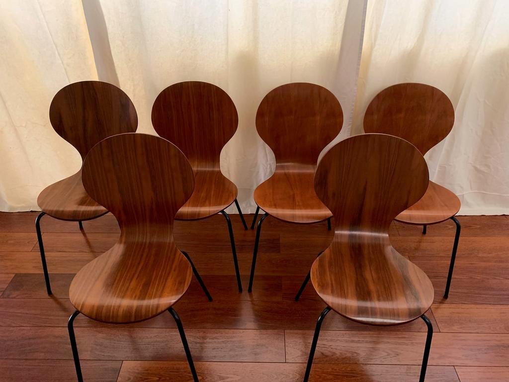 Ensemble x6 Chaises Design Vintage, Antiek en Kunst, Antiek | Meubels | Stoelen en Sofa's, Ophalen of Verzenden