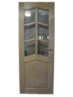 Eiken deur met mooi donker glas, Doe-het-zelf en Bouw, Deuren en Vliegenramen, Ophalen of Verzenden, Glas