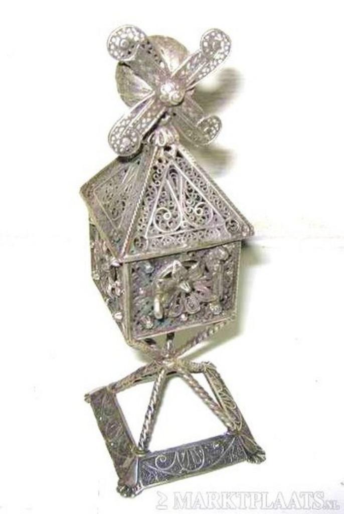 Filigrain besomim (kruidenhouder)in de vorm van een molen, Antiek en Kunst, Curiosa en Brocante, Ophalen