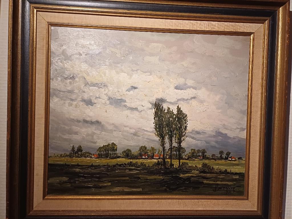 Laurent de Backer, Olie op paneel, 70x80cm, Antiek en Kunst, Kunst | Schilderijen | Klassiek, Ophalen of Verzenden