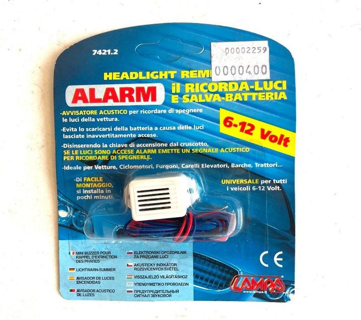 Koplampherinneringsalarm 6-12 Volt., Auto-onderdelen, Dashboard en Schakelaars, Amerikaanse onderdelen, Mini, Oldtimer onderdelen