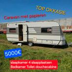 Caravan papieren slaapkamer Badkamer wc camping bouw tuin 6m, Caravans en Kamperen, Caravans, Rondzit, Bedrijf, Hymer, 5 tot 6 meter