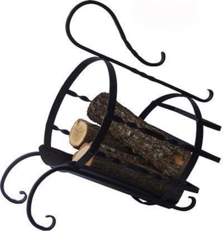 Houtbak en of met haardset voor haardhout, Huis en Inrichting, Woonaccessoires | Schalen en Manden, Nieuw, Mand, Overige vormen