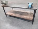 metalen werkbank met bankschroef, Ophalen, Gebruikt, 170 cm of meer, Bankschroef