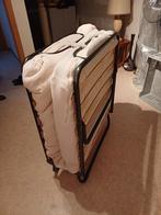 lit pliant 1 personne, 90 cm, Tissu, Beige, Une personne