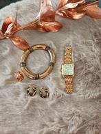 Juwelenset met horloge, armband. Ring en oorbellen, Enlèvement ou Envoi, Comme neuf, Or, Autres matériaux