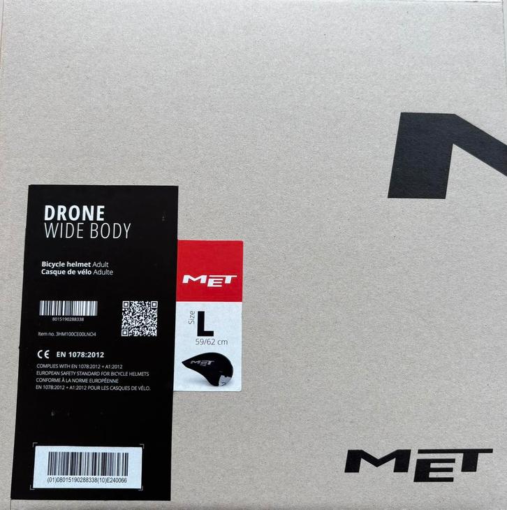 Drone wide body MET TT helm maat L, Fietsen en Brommers, Fietsaccessoires | Fietshelmen, Zo goed als nieuw, L, Ophalen