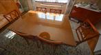 Houten tafel en 6 vintage stoelen Imexcotra 1957., Ophalen