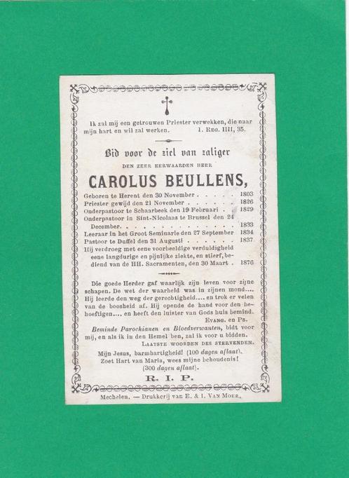 DP Priester Carolus Beullens, Collections, Images pieuses & Faire-part, Image pieuse, Enlèvement ou Envoi