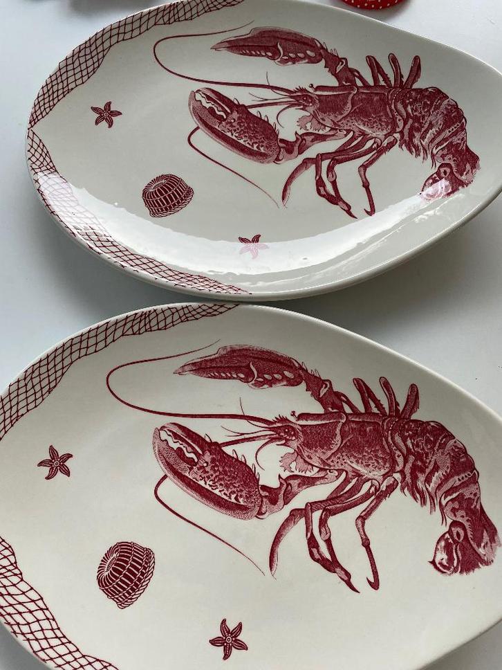 12 assiettes à homard, porcelaine UK John Maddock & Sons, Antiquités & Art, Antiquités | Porcelaine, Enlèvement
