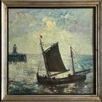 huile sur panneau marine signe rene clarot, Ophalen of Verzenden