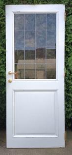 Massief houten glas-in-lood binnendeuren., Ophalen, Zo goed als nieuw, Glas