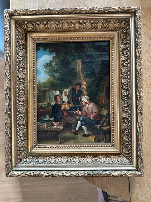 Authentiek 19de-eeuws dorpsschilderij, Antiek en Kunst, Kunst | Schilderijen | Klassiek, Ophalen