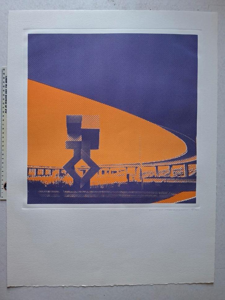 Constructivistische zeefdruk Piet Bekaert uit 1971, Antiek en Kunst, Kunst | Litho's en Zeefdrukken, Ophalen of Verzenden