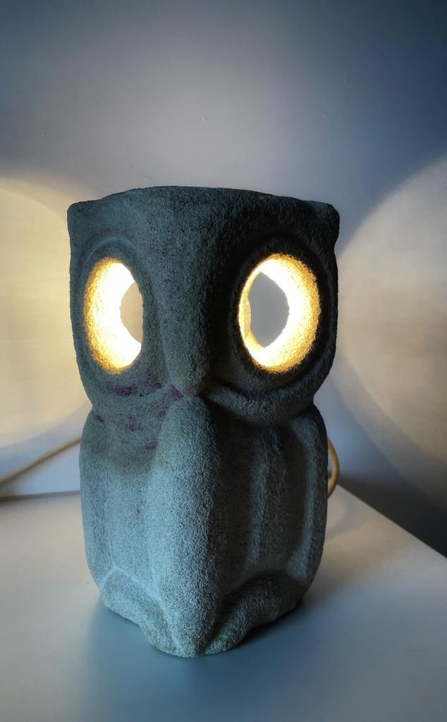 Lamp - uil - mid century design, Huis en Inrichting, Lampen | Tafellampen, Gebruikt, Minder dan 50 cm, Overige materialen, Ophalen of Verzenden