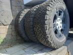 4 banden bf goodrich lt 265/70r17 4 velgen 5 gats, Ophalen, Gebruikt, 265 mm, 17 inch