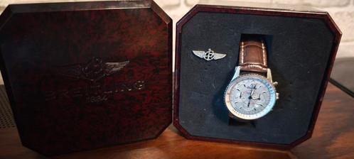 Breitling Navitimer Montbrillant, Handtassen en Accessoires, Horloges | Heren, Zo goed als nieuw, Breitling, Staal, Leer, Ophalen