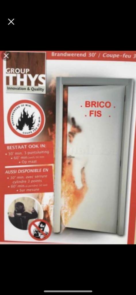 Porte coupe feu 30 min 63/68/73/78/83/88/93, Bricolage & Construction, Châssis & Portes coulissantes, Neuf, Autres types, Bois