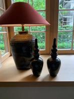 Donkere vazen met deksel antraciet - nieuwstaat, Comme neuf, Noir, Moins de 50 cm, Enlèvement ou Envoi