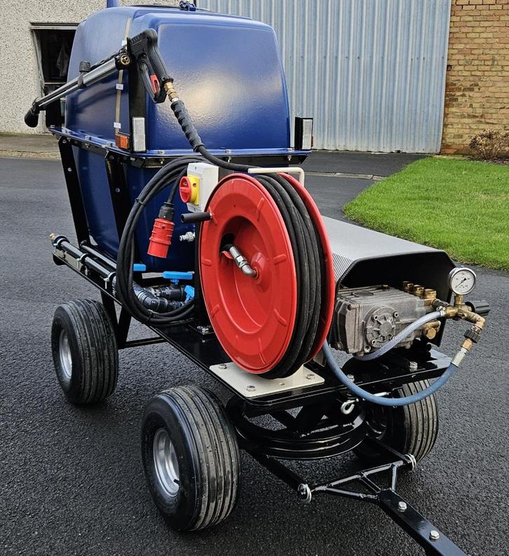 Nieuwe mobiele hogedrukreiniger met buffervat en haspel, Tuin en Terras, Hogedrukreinigers, Nieuw, Elektrisch, Met regelbare waterdruk