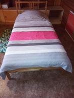 Bedframe grenen + lattenbodem + matras (nieuw), Ophalen, 100 cm, Eenpersoons, Bruin