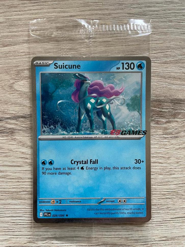 Suicune Promo Pokemon 026/094 - PFL - EB Games - sealed!, Hobby en Vrije tijd, Verzamelkaartspellen | Pokémon, Nieuw, Losse kaart