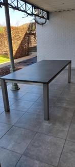 Tuintafel met granieten blad, Tuin en Terras, Tuintafels, Ophalen, Gebruikt, Rechthoekig, Rvs