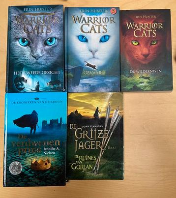 15 kinderboeken: code lyoko, warrior cats,  ea beschikbaar voor biedingen