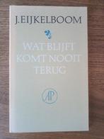 Wat blijft komt nooit terug - J. Eijkelboom, Eén auteur, Ophalen of Verzenden, Jan Eijkelboom, Zo goed als nieuw