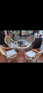 Rotan tafel met zetels, Ophalen, Gebruikt