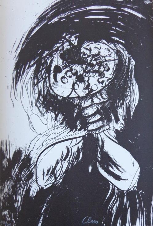 HUGO CLAUS / WINTER 2 / ZW-W LITHO / 56x38cm / SIG, Antiek en Kunst, Kunst | Litho's en Zeefdrukken, Ophalen of Verzenden