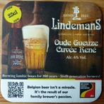 Bierviltje Lindemans Oude Gueuze Cuvée René, Verzamelen, Ophalen of Verzenden, Nieuw, Viltje(s), Overige merken