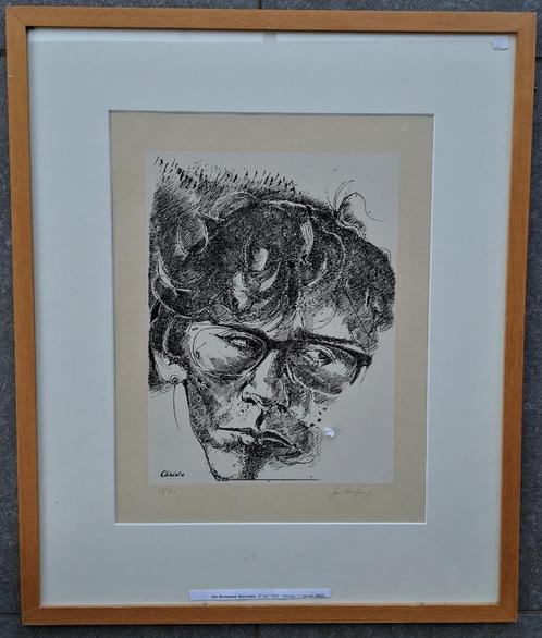 Jan Burssens 1925-2002  Litho  " Christo"  NIEUWE INLIJSTING, Antiek en Kunst, Kunst | Litho's en Zeefdrukken, Ophalen