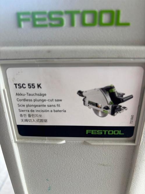 Festool TSC55K incl dubbele lader en 4 5AH B a t, Doe-het-zelf en Bouw, Gereedschap | Zaagmachines, Invalzaag, 30 tot 70 mm, Ophalen