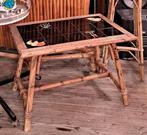 Rotan en bamboe salontafel met tegels, tegeltafel, jaren 50, Antiek en Kunst, Ophalen