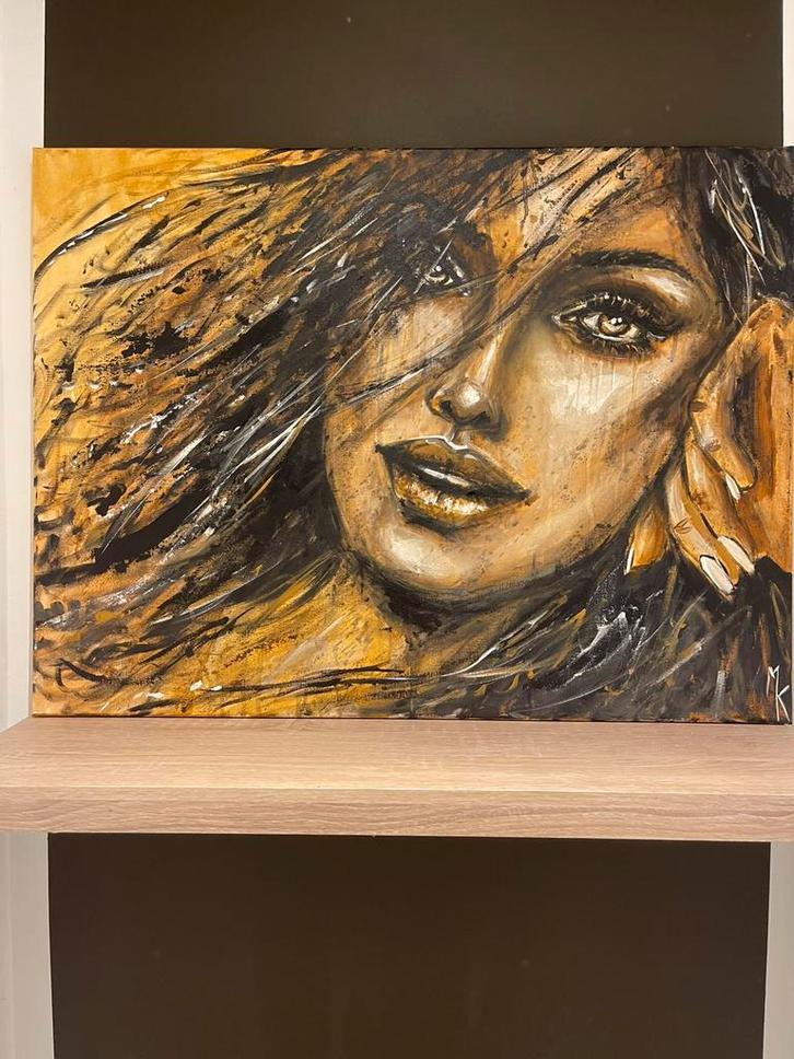 Sensueel modern vrij groot schilderij Mk Art, Antiek en Kunst, Kunst | Schilderijen | Modern, Ophalen